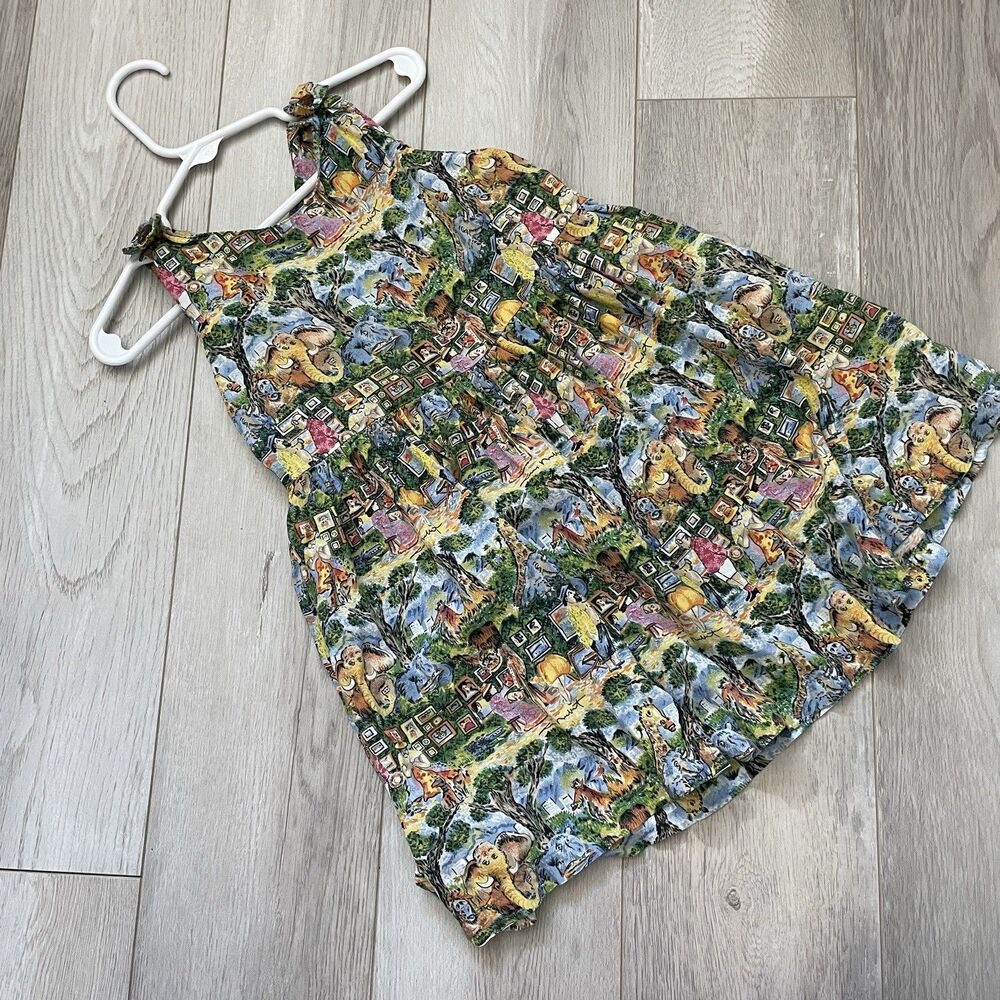 Reyn Spooner Dress animals midi girls Green Blue (size 4T) hawaiian travel beach